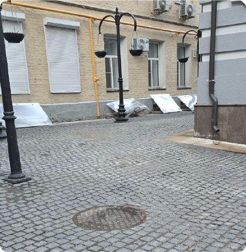 Укладка гранитной брусчатки 