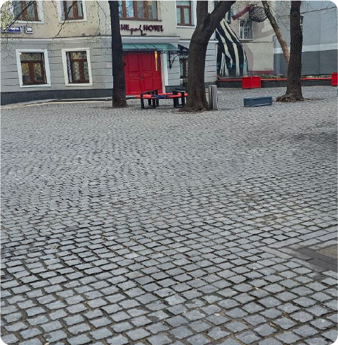 Укладка гранитной брусчатки 