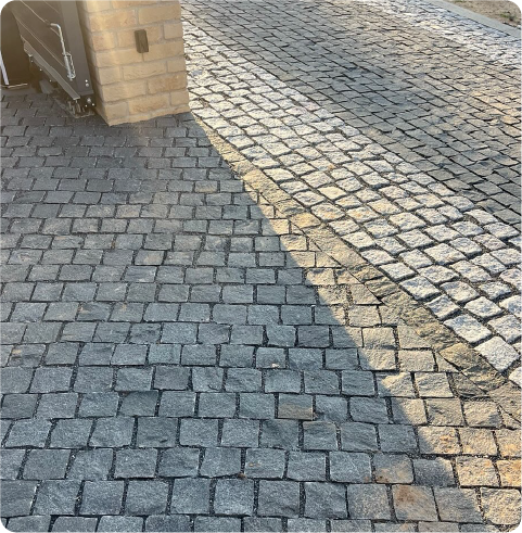 Укладка гранитной брусчатки 