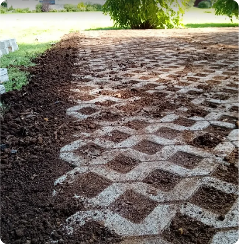 Укладка бетонной георешётки