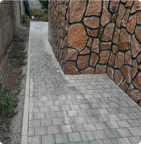 Отмостка из брусчатки