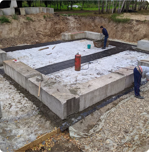 Устройство из ФБС блоков